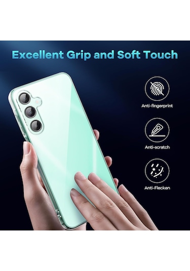 Samsung Galaxy Uyumlu A16 Kılıf Şeffaf Silikon + 9h Ekran Koruyucu Cam