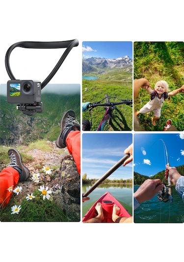 Xuweiwei Puluz Manyetik Hızlı Çıkış Pov Görünüm Montajı İle Tembel Boyun Kolu Siyah Siyah Siyah