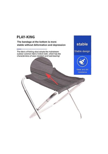 Bloomnest Mini Katlanır Balıkçılık Sandalyesi - Hafif Alüminyum - 600d Naylon - Piknik Kamp Seyahat Altın