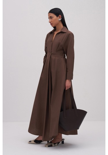 Miha Maxi Elbise Kahverengi