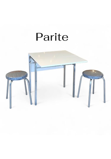 Table Plıante Katlanır Kanatlı Beyaz Masa Beyaz - Gri