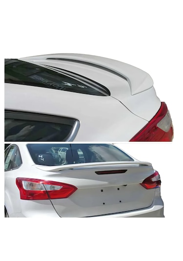 Ford Focus 3 2015+ Fiber Spoiler Boyalı Beyaz Arka Spoiler Sedan