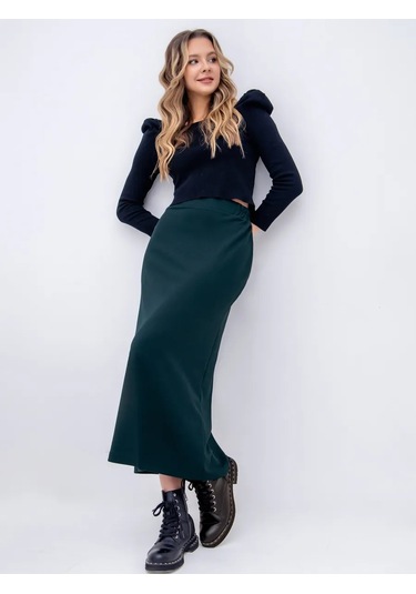 Sm.belıanını Lastikli Uzun Etek 261861028 Koyu Yeşil