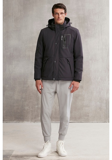 Bernard Erkek Gore-tex Su Itici Kumaş Içi Kürklü Relaxed Kapüşonlu Fermuarlı Lacivert Mont