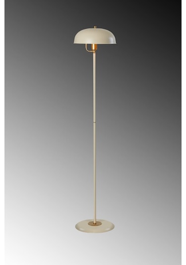 Lambader Krem-sarı Metal Gövde Modern Tasarım Ayarlanabilir Başlık Yerden Aydınlatma Lüx Lambader - Krem