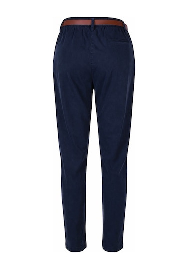 Trender Kemerli Lacivert Kadın Pantolon 5335