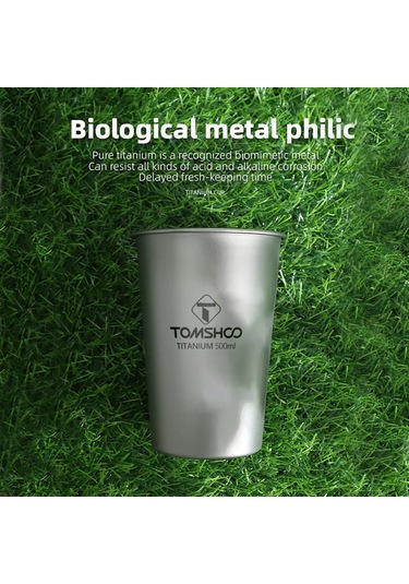 Tomshoo Dış Mekan Kamp Titanyum Kupa Saf Titanyum Su Kupası Bira Bardağı Taşınabilir Gümüş