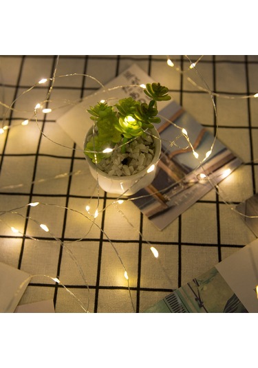 Teltree Pil Liçli Renkli Led İp Işığı 1m 10 Led, Noel Bayramı Dekorasyon, Pasta Çiçek Sepeti Aydınlatma, Esnek Bakır Tel, 4 Renk Seçeneği Çok Renkli