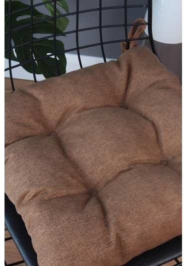 Altınpamuk Altınpamuk Beta Pofidik Kahve Sandalye Minderi Bağcıklı 40X40Cm