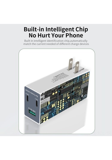 Konesam 3 Lü Usb-c + Usb Şarj Aleti, Pd Ve Qc3.0 Hızlı Şarj, 36w Toplam Güç, İngiliz Standartı, Taşınabilir Adaptör