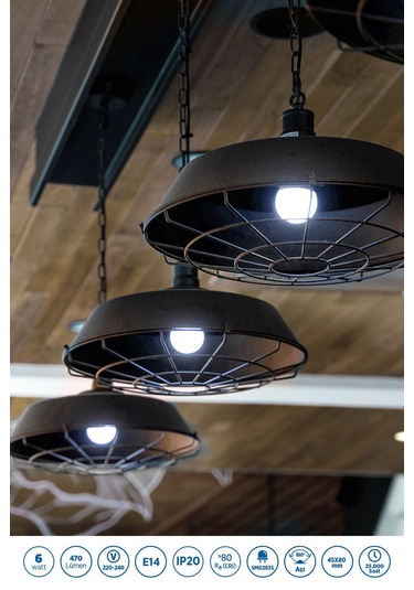 Rtl09201 Rother G45 Led Ampul 6w E14 470 Lümen 6000k Beyaz Işık Enerji Tasarruflu Ampul 5 Adet