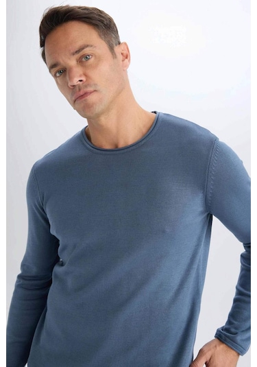 DeFacto Relax Fit Bisiklet Yaka Triko Kazak D3278AX24WNIN34