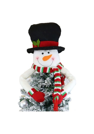 Springsun Kumaş Noel Ağacı Üstü Süsü - Santa Kralı Kar Adam Figürü, Yumuşak Dekoratif Aksesuar, Noel Ve Yeni Yıl 2025 İçin Tatil Atmosferi Oluşturucu 33/50cm