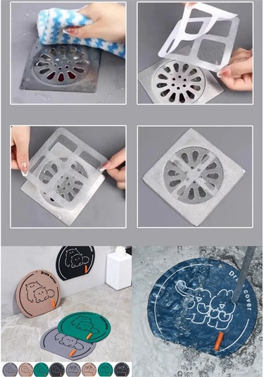 Gri Renk Gider Kötü Koku Önleyici Ve 10lu Yapışkanlı Gider Süzgeci