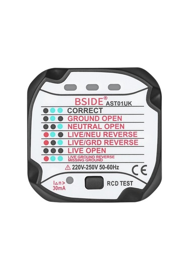 Lemestar Bsıde St01uk İngiliz Standardı Soket Test Cihazı - Rcd/gfcı Akıllı Polarity Ve Faz Testeri, Elektrik Güvenliği Kontrol Cihazı