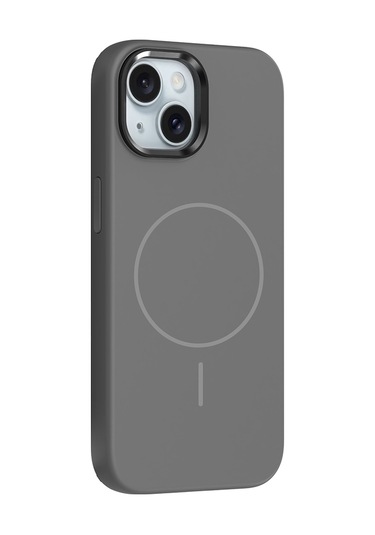 Kılıfist İphone Uyumlu 14 Kılıf M-safe Şarj Özellikli Metal Kamera Çerçeveli Klfs Edi Silikon Kap Koyu Gri