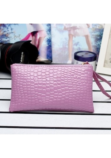 Dancemonkey Timsah Telefon Suni Para Kırmızı Kadın Gül Deri Debriyaj Cüzdanı Cüzdan Çanta Çanta Bozuk Lq Pembe