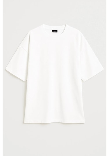Kadın Bisiklet Yaka Oversize %100 Pamuk T-shirt Çok Renkli