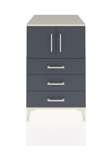 Kronos Komodin Tek Raflı 3 Çekmeceli 2 Kapaklı 60x59x96 Aytaşı-antrasit Aytası