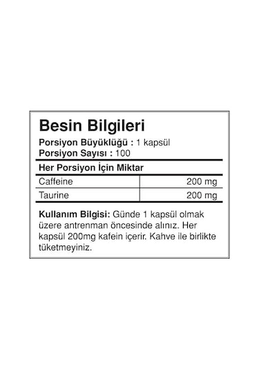 Bigjoy Caffeine Plus+ 100 Servis Kafein 100 Kapsül
