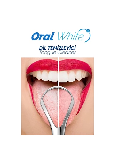 Oral White Paslanmaz Çelik Dil Temizleyici Ve Dil Sıyırıcı 2parça