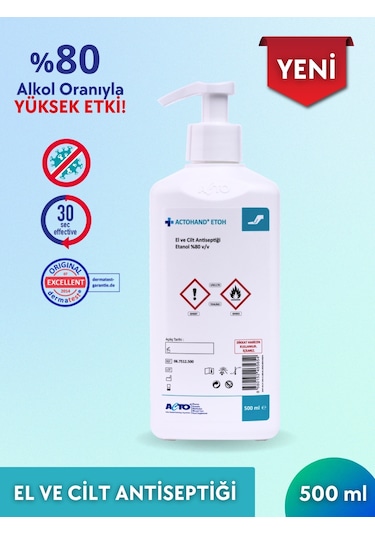 Acto Actohand Etoh El Ve Cilt Antiseptiği Etanol 80 % V/v 500 ML