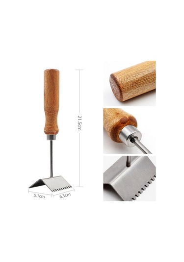 Xurunkeji Arıcılık Küreği, Paslanmaz Çelik Kraliçe Arı Dışlayıcı, Ahşap Saplı Arı Kovanı Çerçevesi Temizleme Küreği, Arıcı Malzemeleri