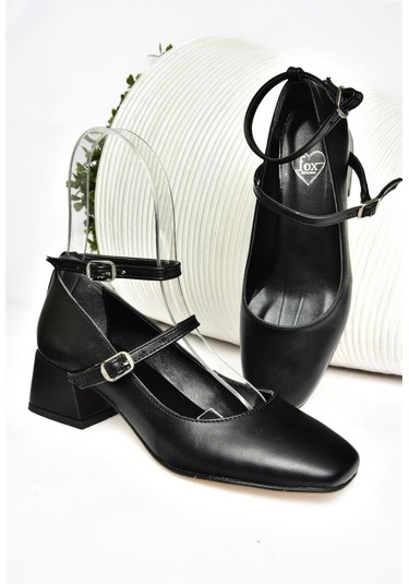 Fox Shoes R654037209 Siyah Kalın Topuklu Kadın Ayakkabı Siyah