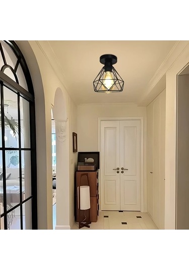 Fastbuy Ahşap E27 Tavan Lambası, Kırsal Retro, Ampulsüz, Mutfak, Merdiven, Gardırop Kapı Için Ahşap