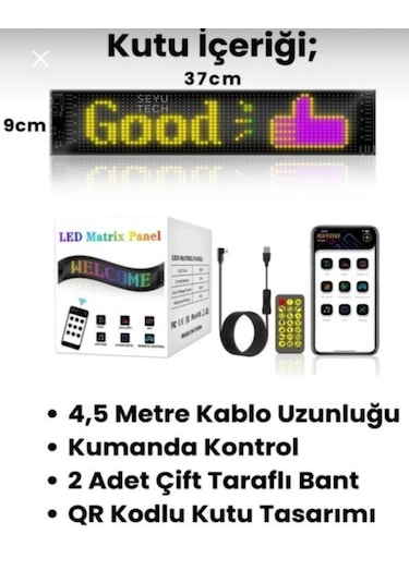 Astraled Matrix Şeytan Göz Kayar Led Panel Tabela Uzaktan Kumandalı Telefon Üzerinden Kontrol 37cm