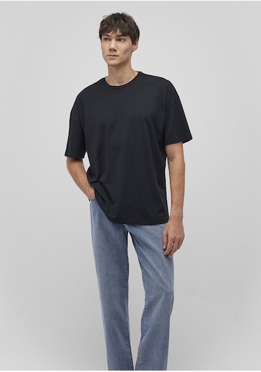 Mavi - 2Li Oversize Basic Tişört Seti 0612162-620 Beyaz