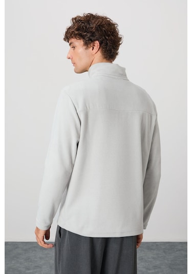 Tommy Life River Taş Dik Yaka Erkek Polar Sweatshirt - 88310 Taş