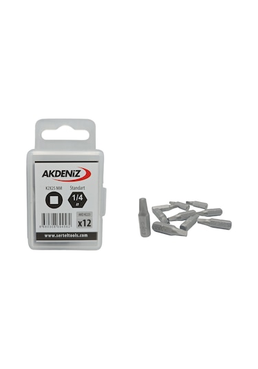 Akdeniz AKD/K225 1/4 Kare No. 2 x 25 MM Bits Uç 24'lü