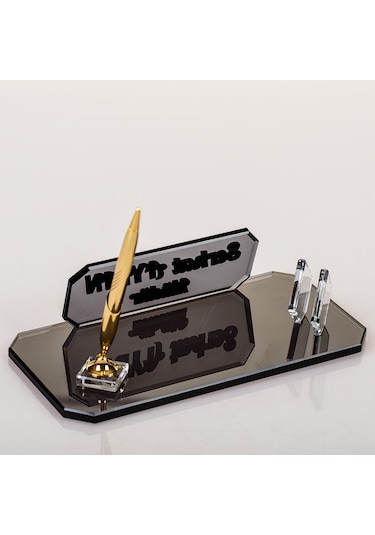 Midilli Altın Kristal Masa İsimliği Ofis Masa İsimlik