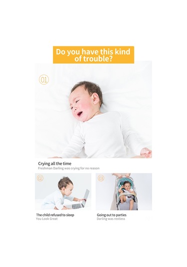 Geekyou K1 Bebek Uyku Rahatlatıcı Cihazı - 6 Sesli Beyaz Gürültü Makinesi, Ağız Çıkma Algılama, Dahili Pil Turuncu Turuncu