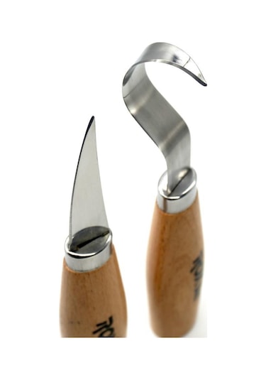 Rox Wood 4505 Ahşap Kaşık Kuksa Oyma Bıçak Seti 2  Parça