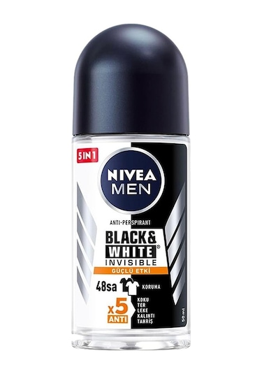 Nivea Black&White Invisible Güçlü Etki Erkek Roll-On Deodorant 50 ML