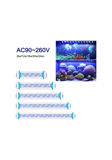 Silkroadselect Longbangdian Shop Szd B50bw Ab Stili V Mavi Beyaz Led Süper Ince Lamba Balık Tankı Su Bitkisi Büyümek Peyzaj Genişletilebilir Su Geçirmez Klip Işık Akvaryum Renkli