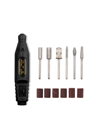 Reedark Usb Şarjlı Elektrikli Tırnak Taşlama Makinesi 5000-20000 Rpm 6 Adet Uç Ve Zımpara Bandı Siyah