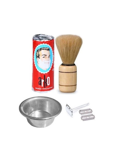 Sakal Tıraş Seti Tıraş Sabunu Köpürtme Tası + Kan Taşı