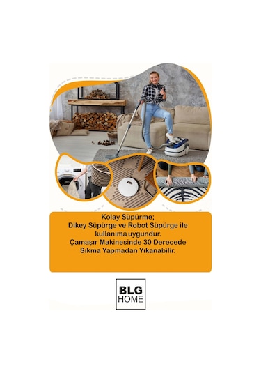Blghome Mermer Desen Modern Halı Dekoratif Kilim Gri