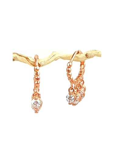 Pırlanta Işıltısında Zirkon Taşlı Gümüş Rose Shakira Küpe