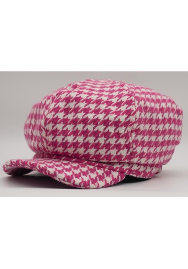 Şapkadan Kadın Yünlü Vintage Kasket Retro Kışlık Şapka 45645dr56705 Açık Pembe