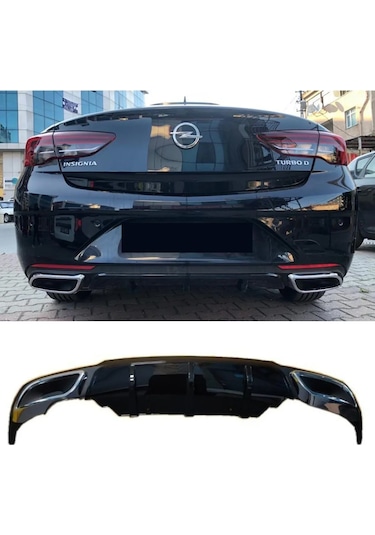 Opel Insignia B Gsi Difüzör Arka Tampon Eki Egzoz Görünümlü Parlak Siyah 2017+ Difizör İnsignia