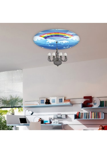 Cam Avize Göbeği | Gökkuşağı | Çap50Cm Çok Renkli