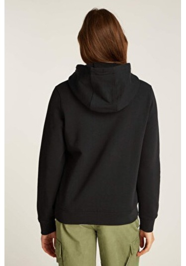 Kadın Tjw Logo Kapüşonlu Sweatshirt - Siyah Black