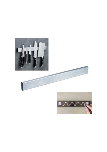 Dancemonkey Paslanmaz Çelik Bıçak Tutucu Küçük Mutfak Rafı Manyetik Mutfak Aksesuarı Ahşap
