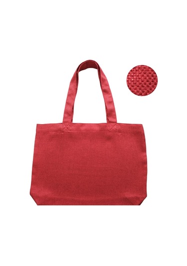 Hasır Dokulu Körüklü Kadın Kol Ve Omuz Çantası  Kırmızı-1415