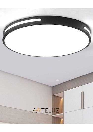 Arteluz Modern Yuvarlak Model Tavan Led Avize Siyah