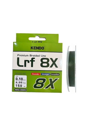 Kendo Lrf 8x Fighting 150 Mt 0.10mm Örgü İp Misina Moss Green